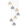 Eurofase Lighting Iissa 21" Wide Chandelier Matte Black / Mixed Glass