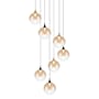 Eurofase Lighting Iissa 21" Wide Chandelier Gold-Black / Amber Glass