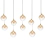 Eurofase Lighting Iissa 47" Wide Linear Chandelier Gold / Amber Glass