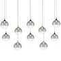 Eurofase Lighting Iissa 47" Wide Linear Chandelier Gold-Black Mix / Smoked Glass