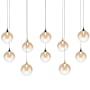 Eurofase Lighting Iissa 47" Wide Linear Chandelier Gold-Black Mix / Amber Glass