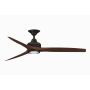 Fanimation Spitfire 60" 3 Blade Indoor / Outdoor Smart LED Hanging Ceiling Fan Dark Bronze / Whiskey Wood