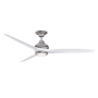 Fanimation Spitfire 60" 3 Blade Indoor / Outdoor Smart LED Hanging Ceiling Fan Galvanized / White Washed