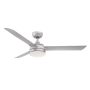 Fanimation Xeno 56" 3 Blade Indoor / Outdoor Ceiling Fan - Remote Control and LED Light Kit Included Silver