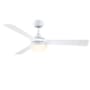 Fanimation Barlow 52" 3 Blade Indoor / Outdoor Smart LED Ceiling Fan Matte White