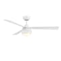 Fanimation Paget 52" 3 Blade Indoor / Outdoor Smart LED Ceiling Fan Matte White