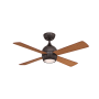 Fanimation Kwad 44" 4 Blade Indoor LED Ceiling Fan with Remote Control Dark Bronze