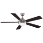 Fanimation Celano V2 52" 5 Blade Indoor Ceiling Fan - Remote Control and LED Light Kit Included Brushed Nickel