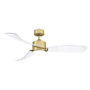 Fanimation SculptAire 52" 3 Blade Indoor Ceiling Fan - Remote Control and LED Light Kit Included Brushed Satin Brass