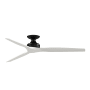 Fanimation Spitfire DC 64" 3 Blade Indoor / Outdoor Smart Ceiling Fan Black / Matte White