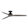 Fanimation Spitfire DC 64" 3 Blade Indoor / Outdoor Smart Ceiling Fan Black / Weathered Wood