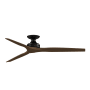 Fanimation Spitfire DC 64" 3 Blade Indoor / Outdoor Smart Ceiling Fan Black / Whiskey Wood