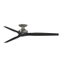 Fanimation Spitfire DC 64" 3 Blade Indoor / Outdoor Smart Ceiling Fan Brushed Nickel / Black