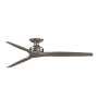 Fanimation Spitfire DC 64" 3 Blade Indoor / Outdoor Smart Ceiling Fan Brushed Nickel / Weathered Wood