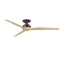 Fanimation Spitfire DC 64" 3 Blade Indoor / Outdoor Smart Ceiling Fan Dark Bronze / Natural