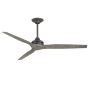 Fanimation Spitfire DC 64" 3 Blade Indoor / Outdoor Smart Ceiling Fan Matte Greige / Weathered Wood