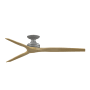 Fanimation Spitfire DC 64" 3 Blade Indoor / Outdoor Smart Ceiling Fan Galvanized / Natural