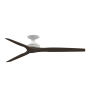 Fanimation Spitfire DC 64" 3 Blade Indoor / Outdoor Smart Ceiling Fan Matte White / Dark Walnut