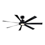 Fanimation Lenzi 60" 7 Blade Indoor / Outdoor Smart LED Ceiling Fan Black