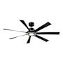 Fanimation Lenzi 60" 7 Blade Indoor / Outdoor Smart LED Ceiling Fan Black / Brushed Nickel