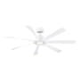 Fanimation Lenzi 60" 7 Blade Indoor / Outdoor Smart LED Ceiling Fan Matte White