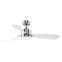 Fanimation SculptAire 52" 3 Blade Indoor Ceiling Fan - Remote Control and LED Light Kit Included Chrome