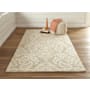 Feizy Lazi 2' x 3' Wool Hand Tufted Paisley Farmhouse Throw Rug From the Natalia Collection Oyster / Ivory