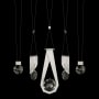 Fine Art Handcrafted Lighting ARIA 10 Light 43" Wide LED Crystal Linear Pendant with Shades Brushed Silver