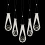 Fine Art Handcrafted Lighting ARIA 10 Light 43" Wide Crystal Linear Pendant Brushed Silver