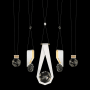 Fine Art Handcrafted Lighting ARIA 10 Light 43" Wide LED Crystal Linear Pendant with Shades White / Gold Accents