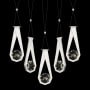 Fine Art Handcrafted Lighting ARIA 10 Light 43" Wide Crystal Linear Pendant White / Gold Accents