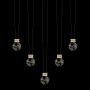 Fine Art Handcrafted Lighting ARIA 10 Light 43" Wide LED Crystal Linear Pendant White / Gold Accents