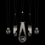 Fine Art Handcrafted Lighting ARIA 10 Light 43" Wide LED Crystal Linear Pendant with Shades Soft Ombre Silver