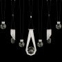 Fine Art Handcrafted Lighting ARIA 14 Light 60" Wide Integrated LED Crystal Pendant with Shades Brushed Silver