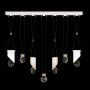 Fine Art Handcrafted Lighting ARIA 14 Light 60" Wide Integrated LED Linear Pendant White / Gold Accents