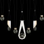 Fine Art Handcrafted Lighting ARIA 14 Light 60" Wide Integrated LED Crystal Pendant with Shades White / Gold Accents