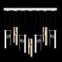 Fine Art Handcrafted Lighting ARIA 14 Light 60" Wide LED Linear Pendant White / Gold Accents