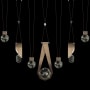 Fine Art Handcrafted Lighting ARIA 14 Light 60" Wide Integrated LED Crystal Pendant with Shades Soft Ombre Bronze