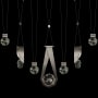 Fine Art Handcrafted Lighting ARIA 14 Light 60" Wide Integrated LED Crystal Pendant with Shades Soft Ombre Silver