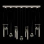 Fine Art Handcrafted Lighting ARIA 14 Light 60" Wide LED Linear Pendant with Shades Soft Ombre Silver