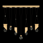 Fine Art Handcrafted Lighting ARIA 14 Light 60" Wide Integrated LED Linear Pendant Brushed Gold