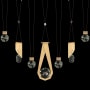 Fine Art Handcrafted Lighting ARIA 14 Light 60" Wide Integrated LED Crystal Pendant with Shades Brushed Gold