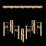 Fine Art Handcrafted Lighting ARIA 14 Light 60" Wide LED Linear Pendant Brushed Gold