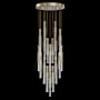 Fine Art Handcrafted Lighting Antonia 7 Light 31" Wide LED Multi Light Pendant Soft Gold Leaf / Brass / Smoke