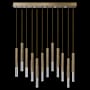 Fine Art Handcrafted Lighting Antonia 5 Light 61" Wide LED Linear Pendant Gold Leaf / Brass / No Skin