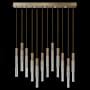 Fine Art Handcrafted Lighting Antonia 5 Light 61" Wide LED Linear Pendant Gold Leaf / Brass / Smoke