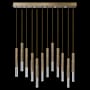 Fine Art Handcrafted Lighting Antonia 5 Light 61" Wide LED Linear Pendant Gold Leaf / Nickel / No Skin
