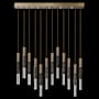 Fine Art Handcrafted Lighting Antonia 5 Light 61" Wide LED Linear Pendant Gold Leaf / Nickel / Charcoal