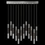 Fine Art Handcrafted Lighting Antonia 5 Light 61" Wide LED Linear Pendant Silver Leaf / Brass / Charcoal
