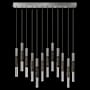 Fine Art Handcrafted Lighting Antonia 5 Light 61" Wide LED Linear Pendant Silver Leaf / Nickel / Charcoal